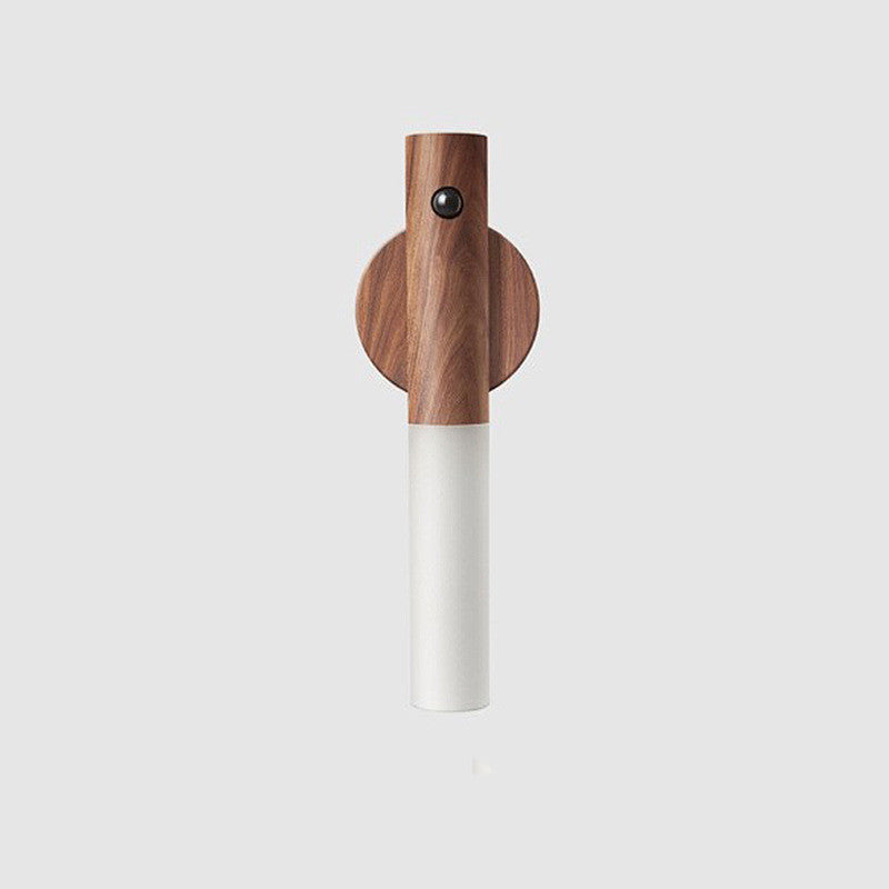 Auto LED USB Magnetic Wooden Wireless Night Light with PIR Motion Sensor Perfect for Corridors, Porches, Cabinets & Walls