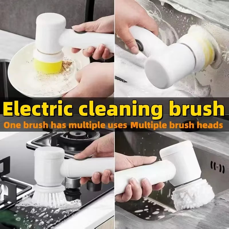 Turn Cleaning Into Magic! 5-in-1 Electric Cleaning Brush for effortless, powerful scrubbing on bathtubs, tiles, and more.