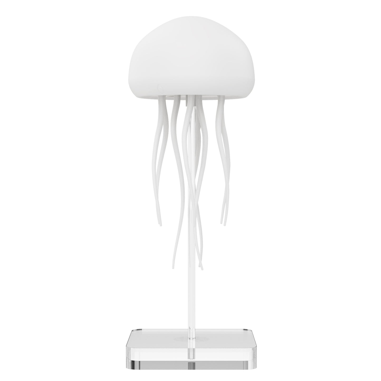 A soft glowing jellyfish lamp that gently moves like the sea, creating a peaceful and relaxing atmosphere perfect for your bedside or desk.
