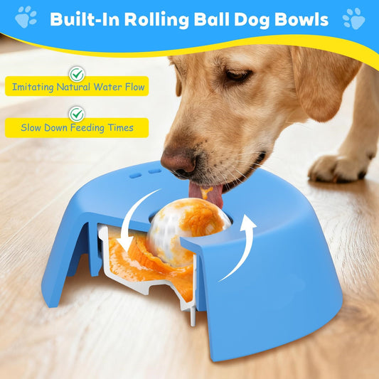Non-Slip Slow Feeder Dog Bowl | Lick Bowl for Bone Broth, Yogurt & Liquid Treats | All Breeds