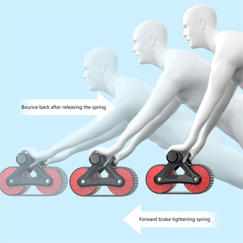 Auto-Rebound Ab Wheel Roller Double Wheel Core Trainer for Men & Women, Perfect for Home Fitness
