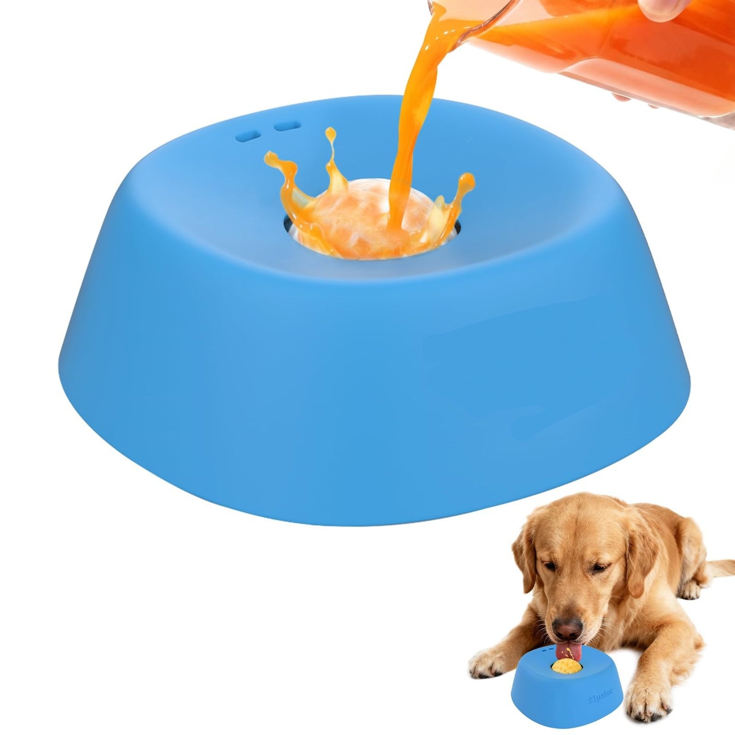 Non-Slip Slow Feeder Dog Bowl | Lick Bowl for Bone Broth, Yogurt & Liquid Treats | All Breeds