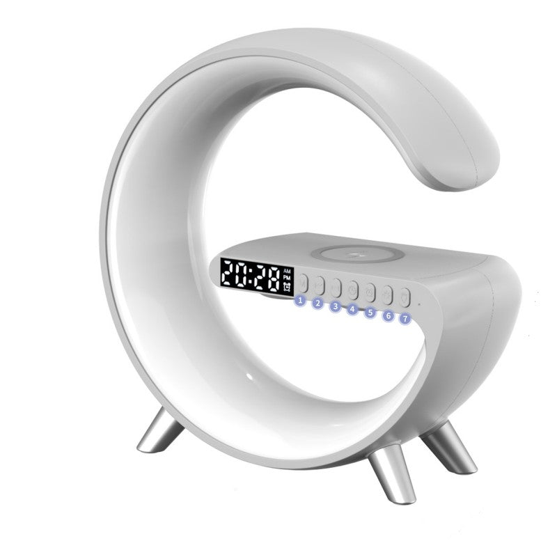 New Intelligent G-Shaped LED Lamp with Bluetooth Speaker & Wireless Charger  App Controlled Atmosphere Light for Bedroom & Home Decor