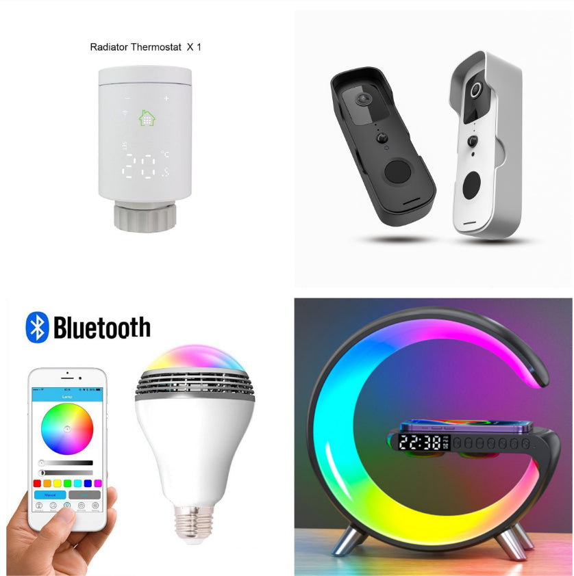 New Intelligent G-Shaped LED Lamp with Bluetooth Speaker & Wireless Charger  App Controlled Atmosphere Light for Bedroom & Home Decor
