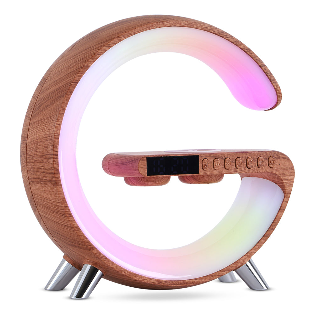 New Intelligent G-Shaped LED Lamp with Bluetooth Speaker & Wireless Charger  App Controlled Atmosphere Light for Bedroom & Home Decor
