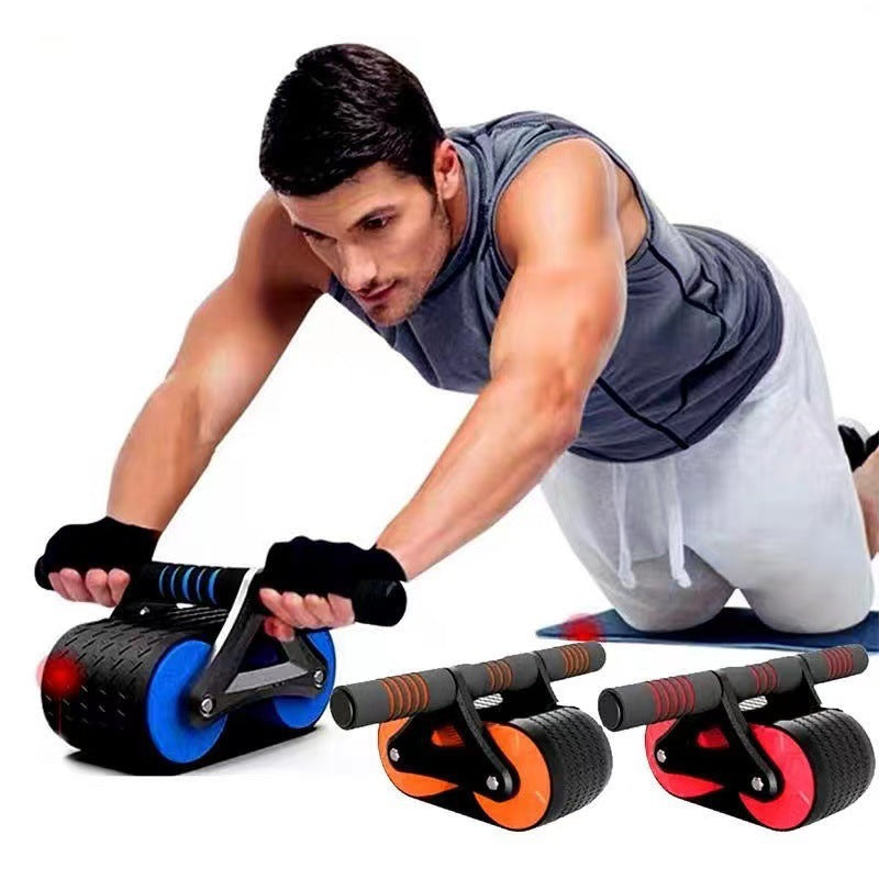 Auto-Rebound Ab Wheel Roller Double Wheel Core Trainer for Men & Women, Perfect for Home Fitness