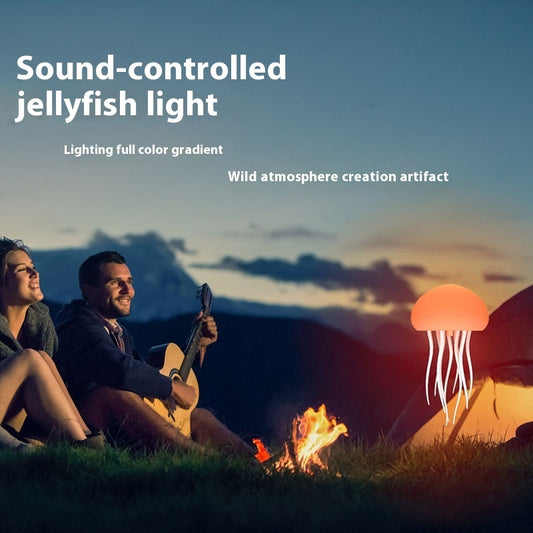 A soft glowing jellyfish lamp that gently moves like the sea, creating a peaceful and relaxing atmosphere perfect for your bedside or desk.