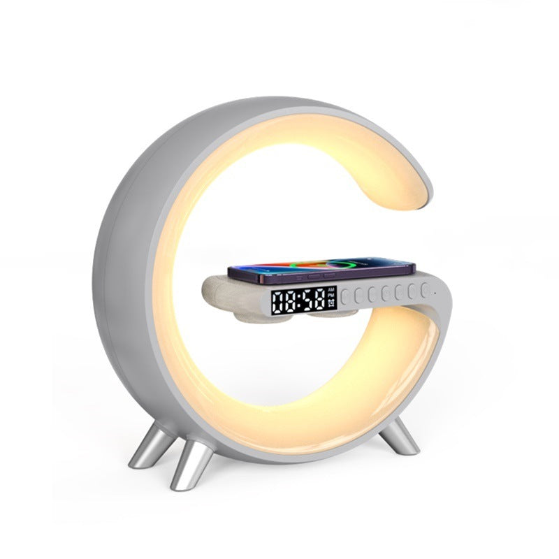 New Intelligent G-Shaped LED Lamp with Bluetooth Speaker & Wireless Charger  App Controlled Atmosphere Light for Bedroom & Home Decor