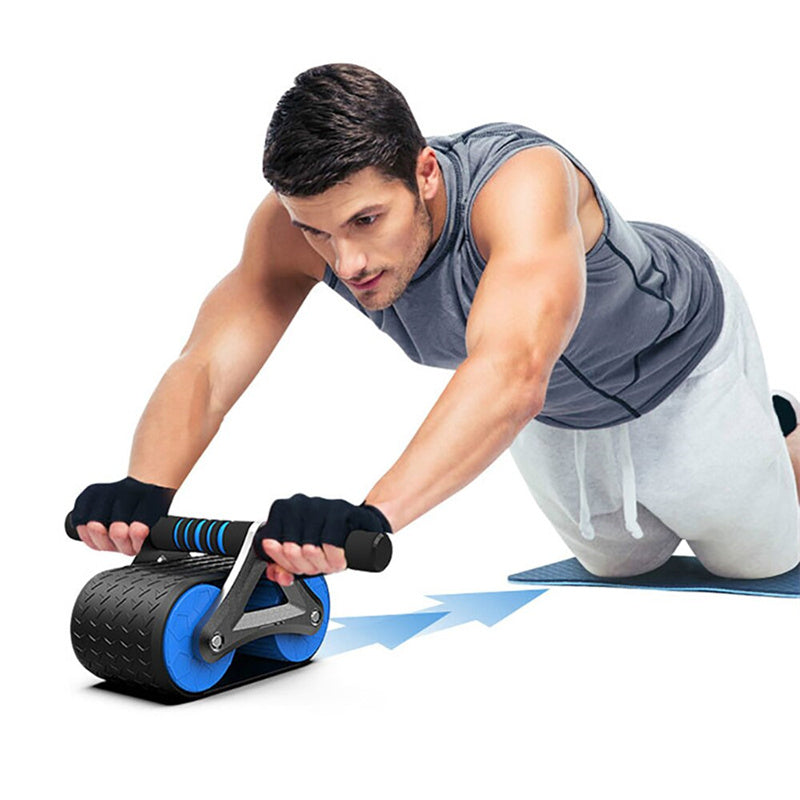 Auto-Rebound Ab Wheel Roller Double Wheel Core Trainer for Men & Women, Perfect for Home Fitness