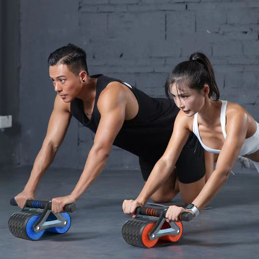 Auto-Rebound Ab Wheel Roller Double Wheel Core Trainer for Men & Women, Perfect for Home Fitness