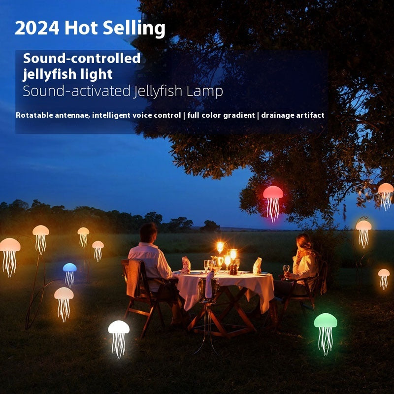 A soft glowing jellyfish lamp that gently moves like the sea, creating a peaceful and relaxing atmosphere perfect for your bedside or desk.