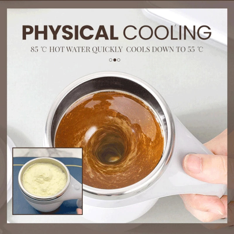 Rechargeable Self-Stirring Mug Premium Electric Mixing Cup for Coffee, Milkshakes & Drinks | Smart Magnetic Rotation Technology