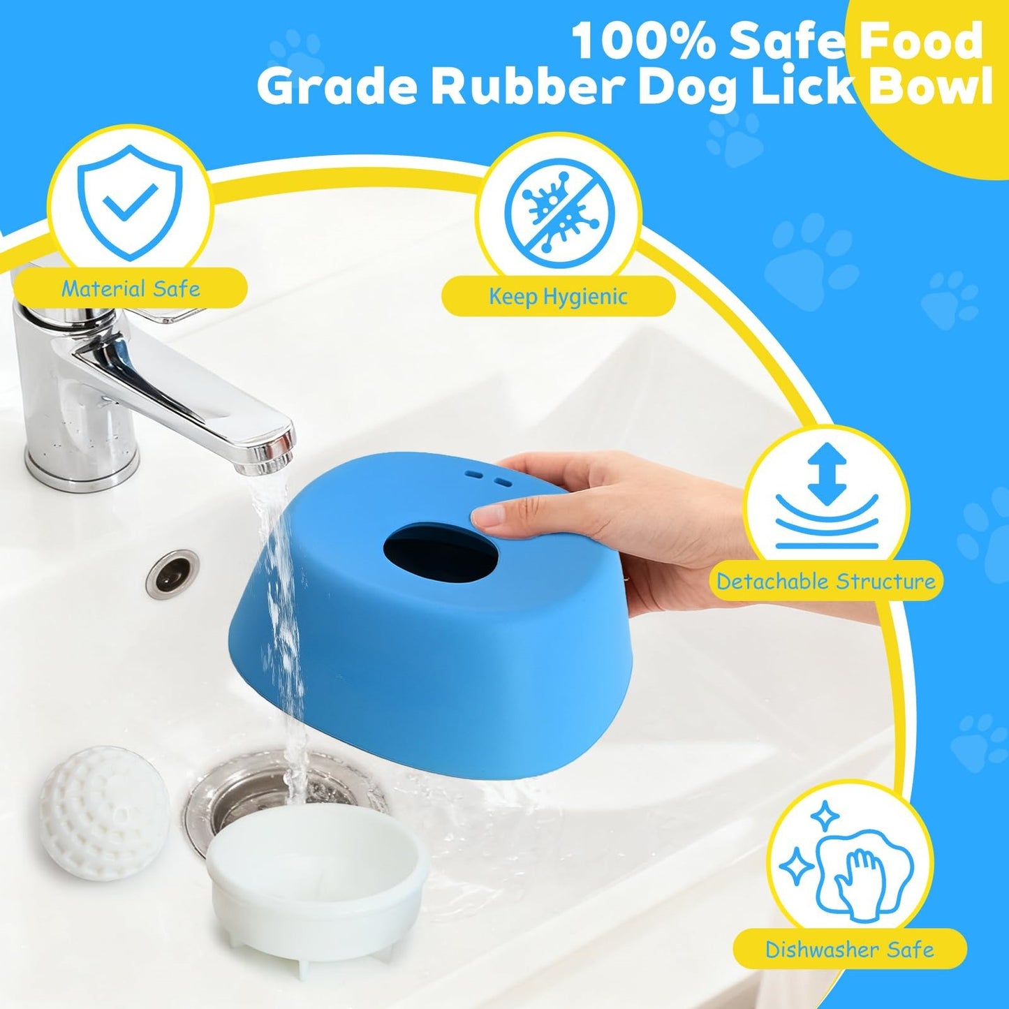 Non-Slip Slow Feeder Dog Bowl | Lick Bowl for Bone Broth, Yogurt & Liquid Treats | All Breeds