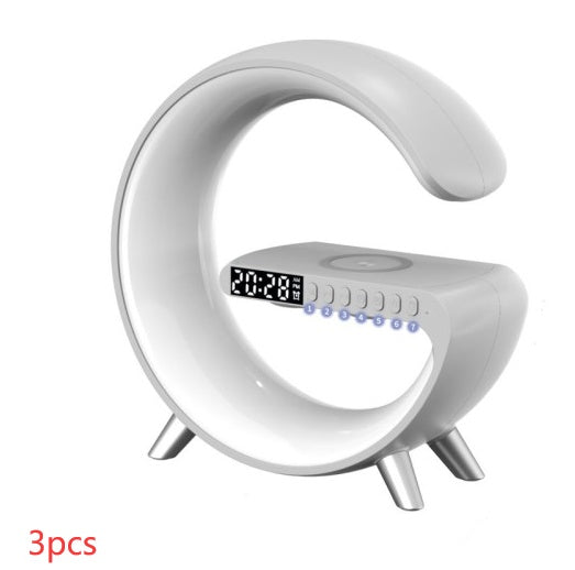 New Intelligent G-Shaped LED Lamp with Bluetooth Speaker & Wireless Charger  App Controlled Atmosphere Light for Bedroom & Home Decor