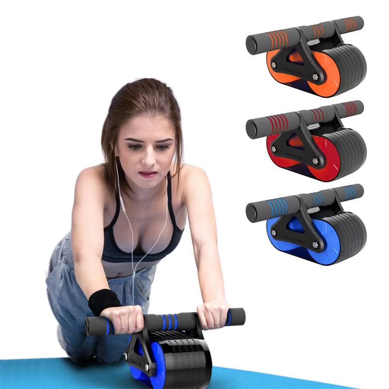 Auto-Rebound Ab Wheel Roller Double Wheel Core Trainer for Men & Women, Perfect for Home Fitness