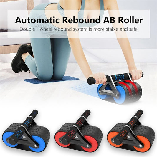Auto-Rebound Ab Wheel Roller Double Wheel Core Trainer for Men & Women, Perfect for Home Fitness