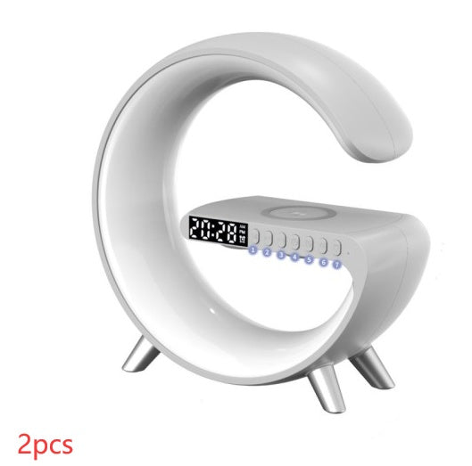 New Intelligent G-Shaped LED Lamp with Bluetooth Speaker & Wireless Charger  App Controlled Atmosphere Light for Bedroom & Home Decor