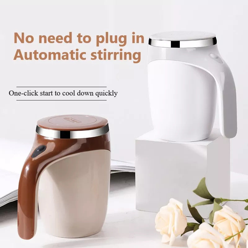 Rechargeable Self-Stirring Mug Premium Electric Mixing Cup for Coffee, Milkshakes & Drinks | Smart Magnetic Rotation Technology