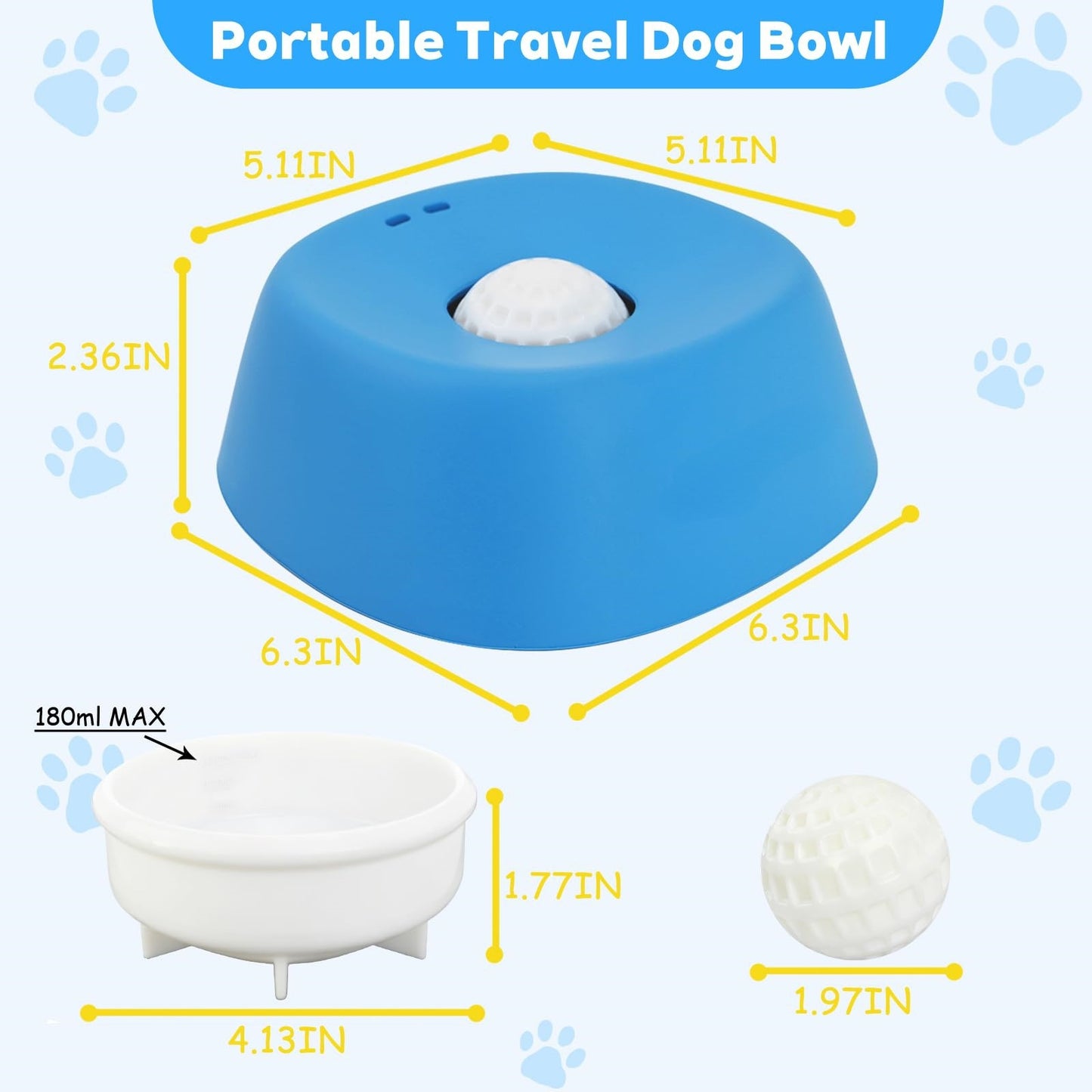 Non-Slip Slow Feeder Dog Bowl | Lick Bowl for Bone Broth, Yogurt & Liquid Treats | All Breeds