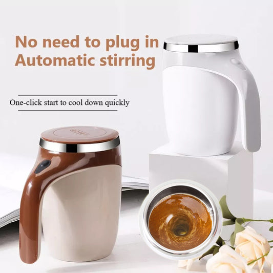 Rechargeable Self-Stirring Mug Premium Electric Mixing Cup for Coffee, Milkshakes & Drinks | Smart Magnetic Rotation Technology