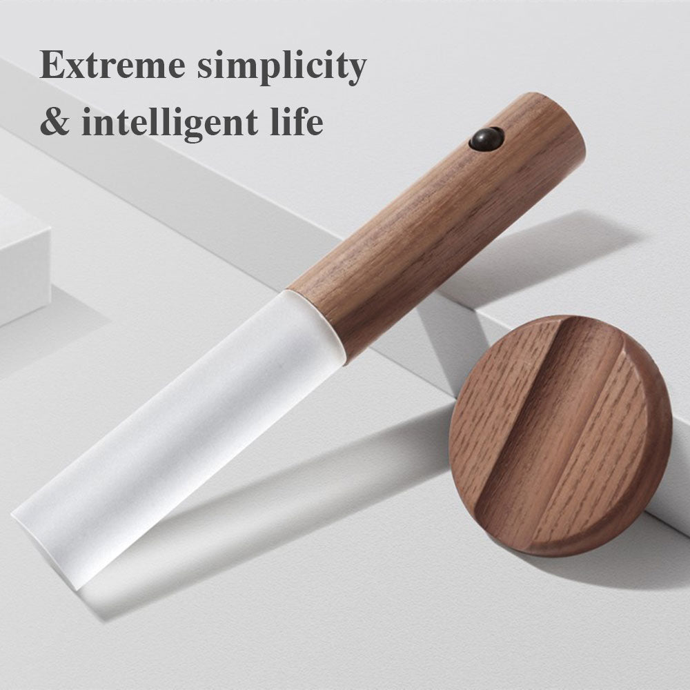 Auto LED USB Magnetic Wooden Wireless Night Light with PIR Motion Sensor Perfect for Corridors, Porches, Cabinets & Walls